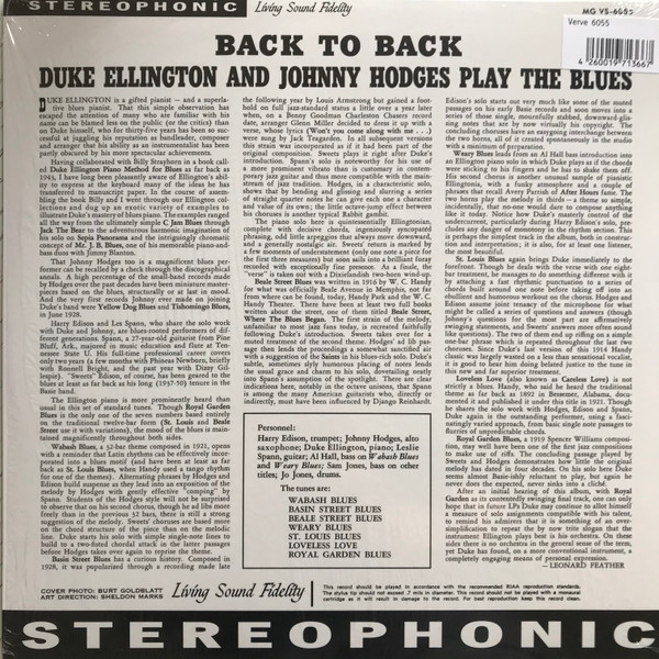 Duke Ellington And Johnny Hodges - Back To Back (Duke Ellington And Johnny Hodges Play The Blues) | Speakers Corner Records (6055) - 2