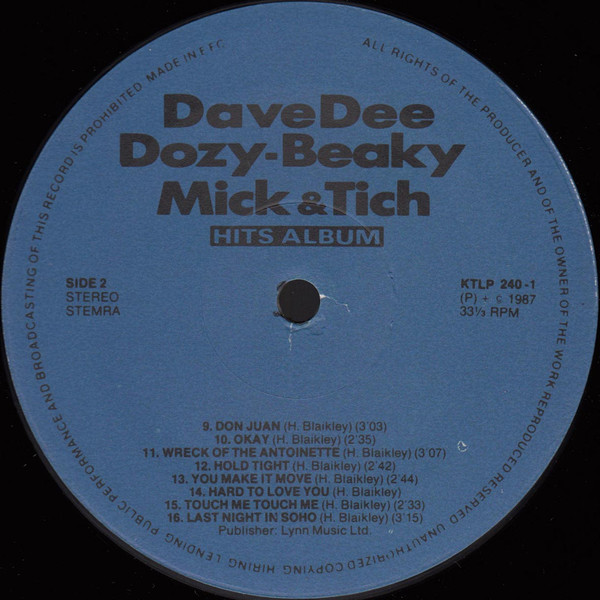 Album herunterladen Dave Dee, Dozy, Beaky, Mick & Tich - Hits Album