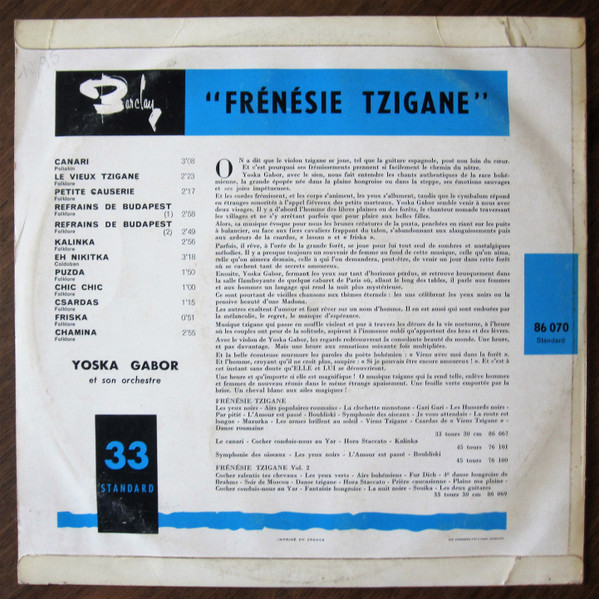 last ned album Yoska Gabor Et Son Orchestre - Frenesie Tzigane Vol3