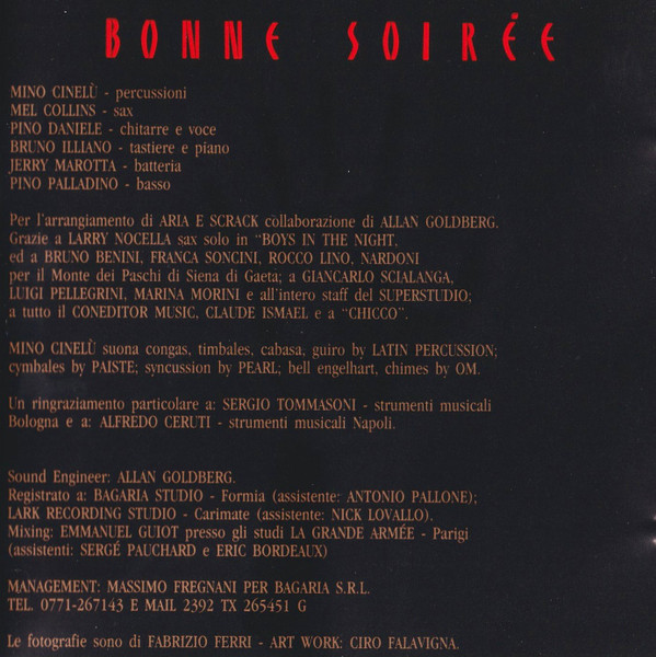 Pino Daniele – Bonne Soirée (1987, Gatefold, Vinyl) - Discogs