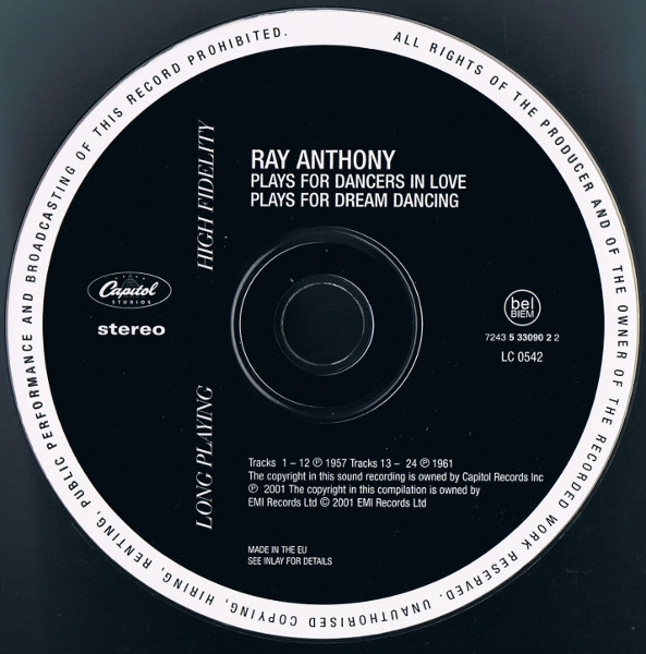 télécharger l'album Ray Anthony - Plays For Dancers In Love Plays For Dream Dancing