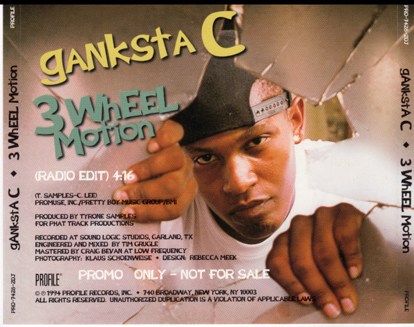 Ganksta C – 3 Wheel Motion (1994, CD) - Discogs