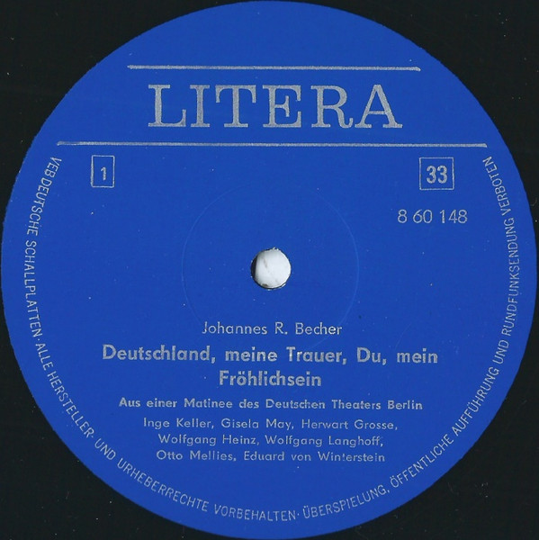 lataa albumi Johannes RBecher - Deutschland Meine Trauer DuMein Fröhlichsein