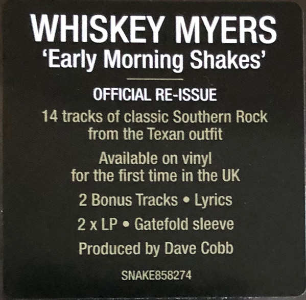 Whiskey Myers - Early Morning Shakes | Snakefarm Records (SNAKE858274) - 2