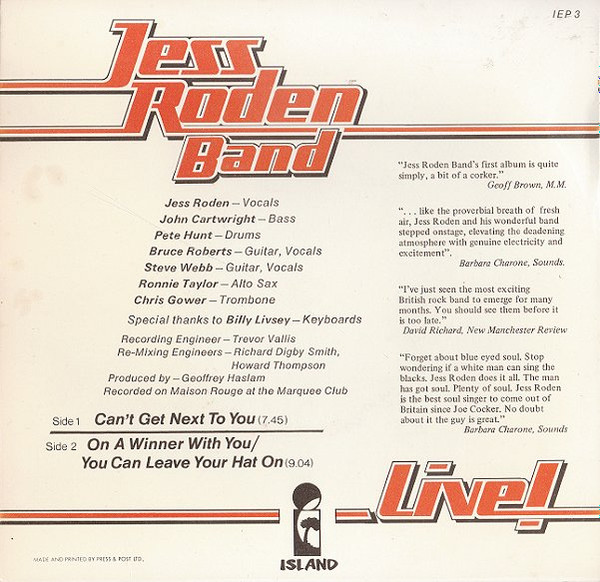 baixar álbum The Jess Roden Band - Live
