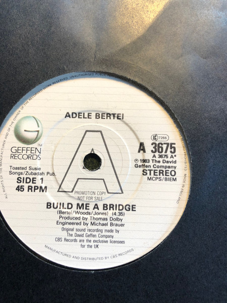 Adele Bertei – Build Me A Bridge (1983, Vinyl) - Discogs