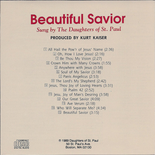 Album herunterladen Daughters Of St Paul - Beautiful Savior