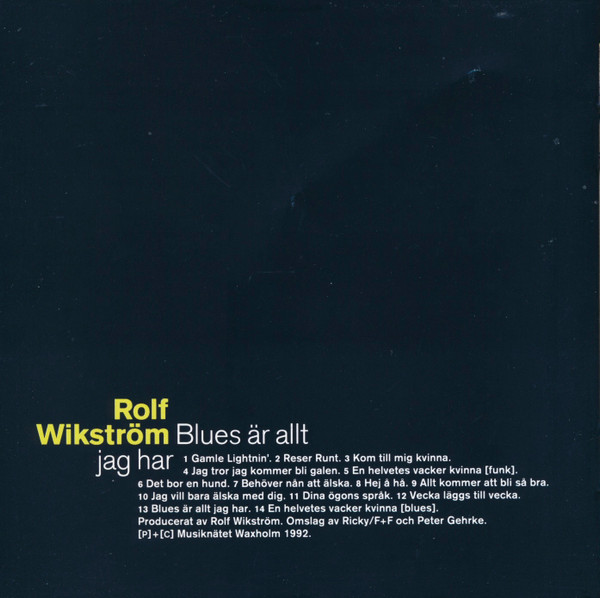 descargar álbum Rolf Wikström - Blues Är Allt Jag Har