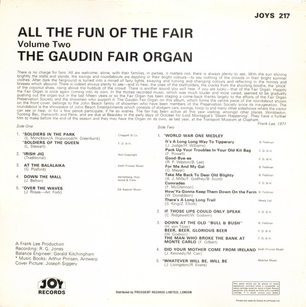 descargar álbum The Gaudin Fair Organ - All The Fun Of The Fair Volume Two