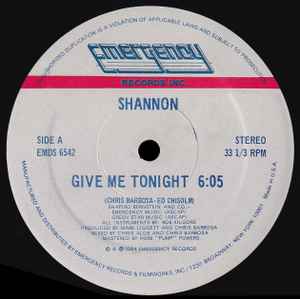Shannon - Give Me Tonight album cover