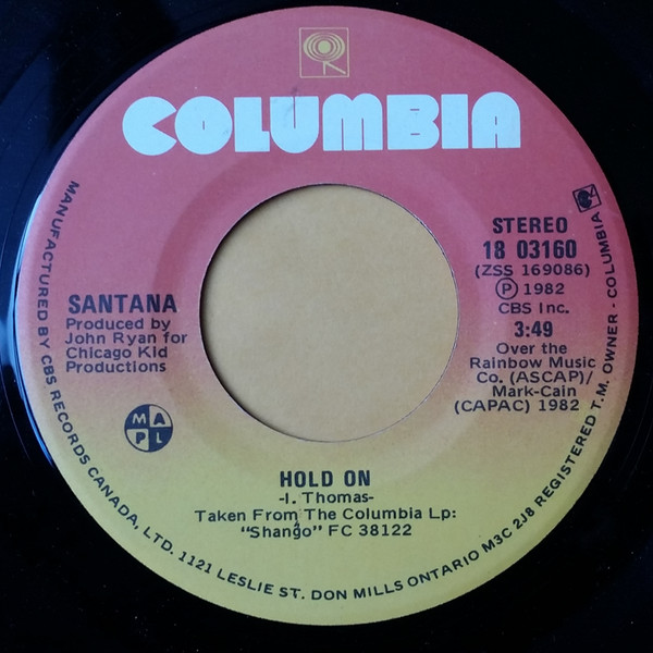 Santana – Hold On (1982, Vinyl) - Discogs
