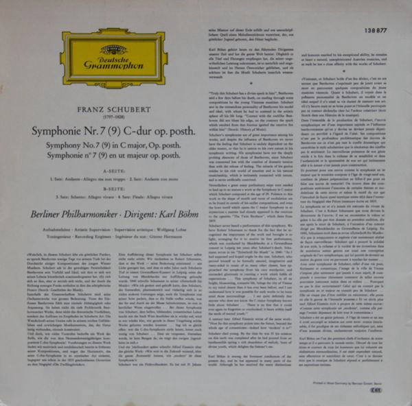 descargar álbum Schubert, Berliner Philharmoniker, Karl Böhm - Symphonie Nr 7 9 Op Posth
