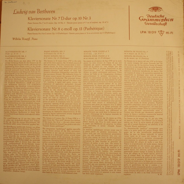 descargar álbum Ludwig Van Beethoven Wilhelm Kempff - Klaviersonate Nr 7 D dur Op 10 Nr 3 Klaviersonate Nr 8 c moll Op13 Pathétique