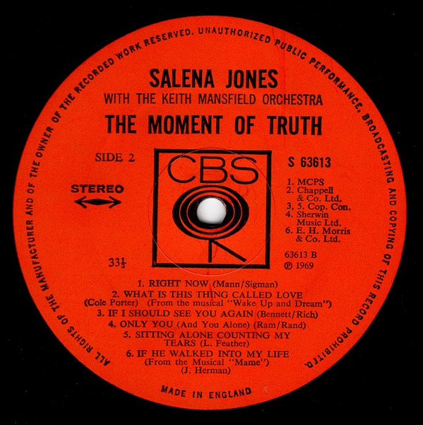 lataa albumi Salena Jones With The Keith Mansfield Orchestra - The Moment Of Truth