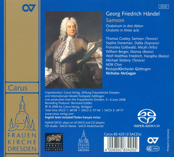 lataa albumi Georg Friedrich Händel, Festspielorchester Göttingen, NDR Chor, Nicholas McGegan - Samson