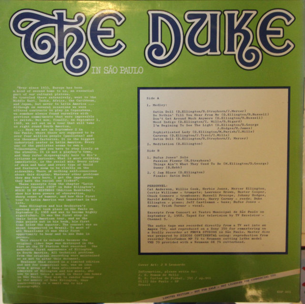 baixar álbum Duke Ellington - The Duke in São Paulo