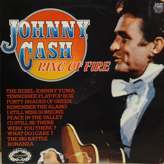 C1 Johnny Cash Ring Of Fire Framed Gold Disc Display Vinyl 