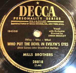 The Mills Brothers - Who Put The Devil In Evelyn's Eyes / Beware album cover