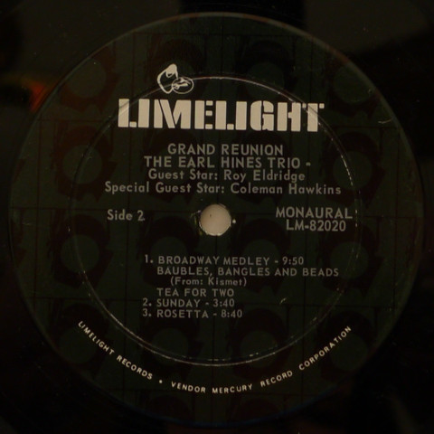 The Earl Hines Trio - Grand Reunion | Limelight (LM 82020) - 2