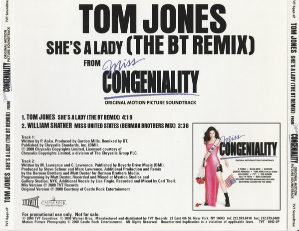 last ned album Tom Jones - Shes A Lady The BT Remix