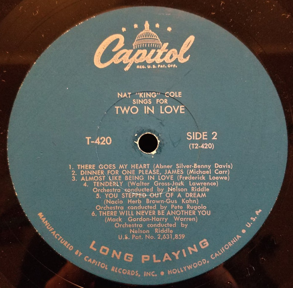 Nat 'King' Cole - Nat 'King' Cole Sings For Two In Love | Capitol Records (T420) - 4