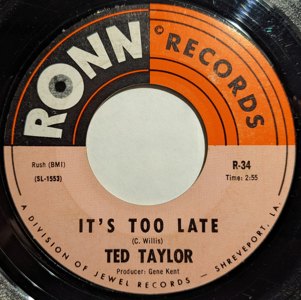 - S34A I'm Gonna Hate Myself In The Morning Vinyl Record 7. Ted Taylor 