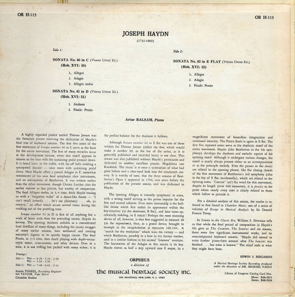 descargar álbum Artur Balsam, Joseph Haydn - Complete Keyboard Music Volume XIII