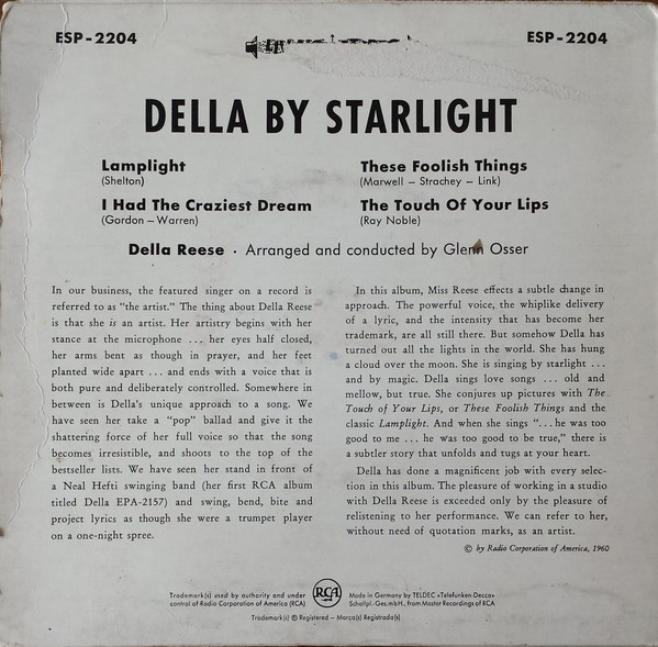 baixar álbum Della Reese - Della By Starlight