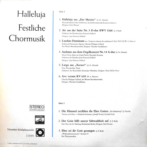 lataa albumi Various - Halleluja Festliche Chormusik