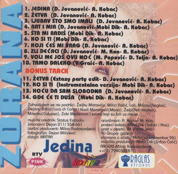 descargar álbum Zorana - Jedina