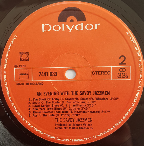 descargar álbum Savoy Jazzmen - An Evening With The Savoy Jazzmen