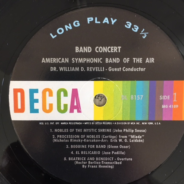 Album herunterladen Dr William D Revelli, American Symphonic Band Of The Air - Band Concert