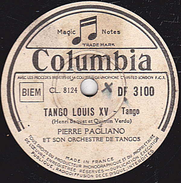descargar álbum Pierre Pagliano Et Son Orchestre De Tangos - El Cabrero Tango Louis XV