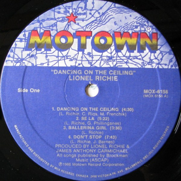 Lionel Richie - Dancing On The Ceiling | Motown (MOX 6158) - 4