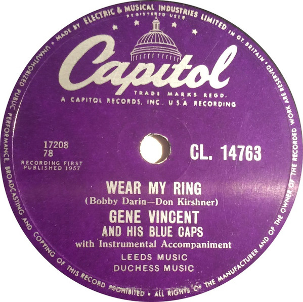last ned album Gene Vincent & His Blue Caps - Lotta Lovin Wear My Ring