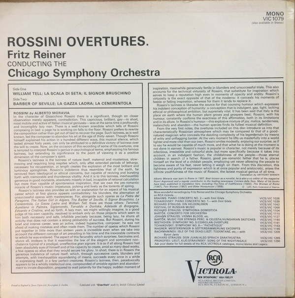 lataa albumi Download Rossini Reiner Chicago Symphony Orchestra - Rossini Overtures album