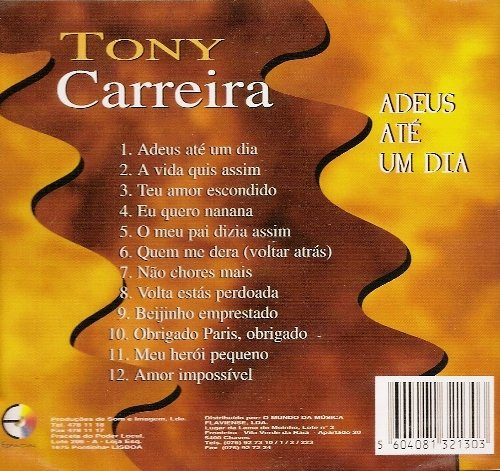 Album herunterladen Tony Carreira - Adeus Até Um Dia