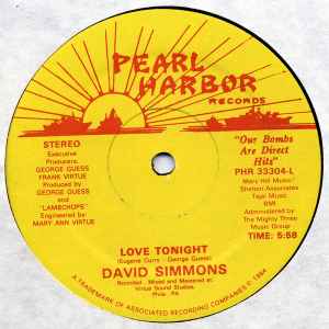 David Simmons – Love Tonight (1984, Vinyl) - Discogs