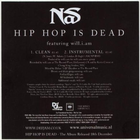 baixar álbum Nas Featuring william - Hip Hop Is Dead