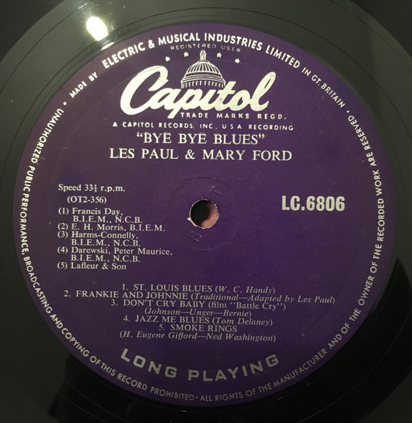 Les Paul & Mary Ford - Bye Bye Blues! | Capitol Records (LC6806) - 3