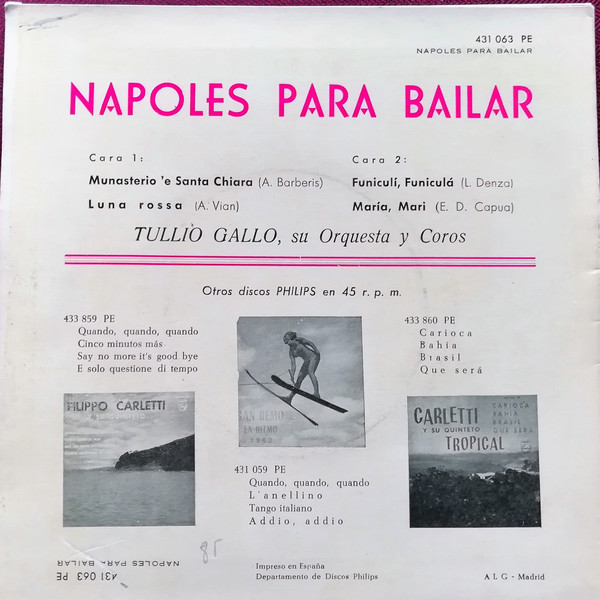 baixar álbum Tulio Gallo, Su Orquesta Y Coros - Nápoles Para Bailar