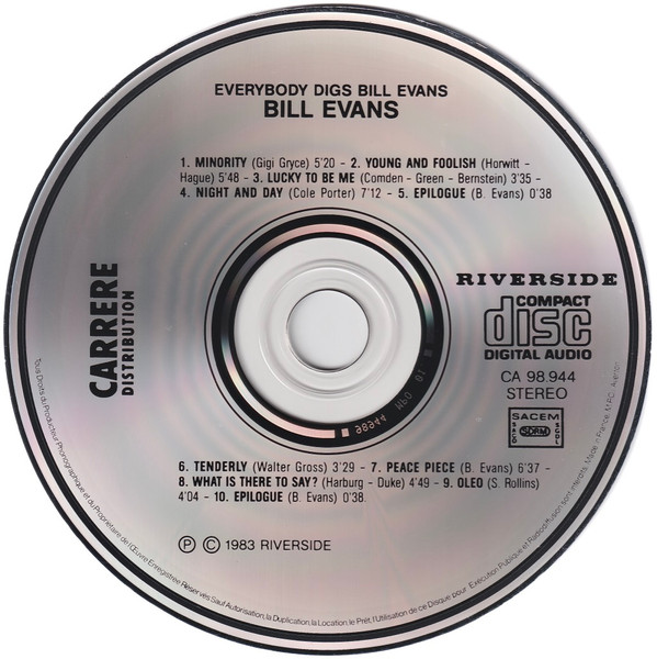 Bill Evans Trio - Everybody Digs Bill Evans | Releases | Discogs