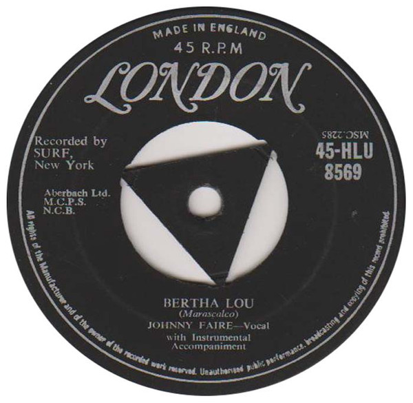 Johnny Faire – Bertha Lou (1958, Vinyl) - Discogs