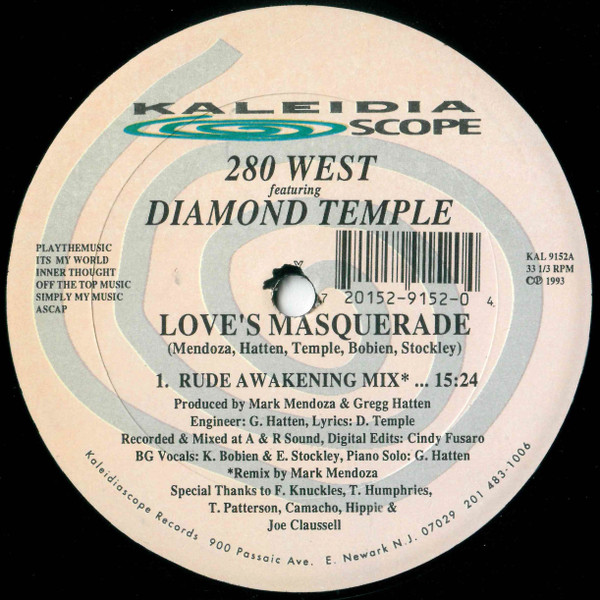 280 West Featuring Diamond Temple – Love's Masquerade (1993, Vinyl 