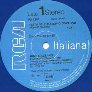 Rino Gaetano – Resta Vile Maschio, Dove Vai? (1979, Blue, Vinyl