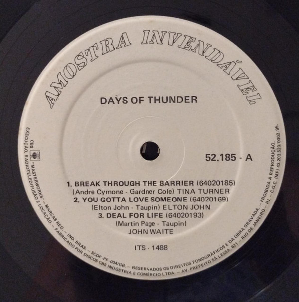 Album herunterladen Various - Days Of Thunder Temas Do Filme Dias De Trovão