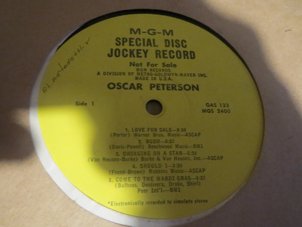 Oscar Peterson – Oscar Peterson (1970, Vinyl) - Discogs