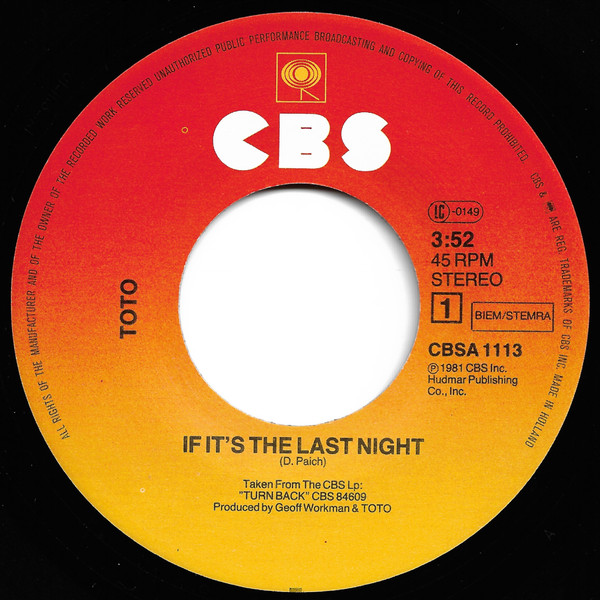 descargar álbum Toto - If Its The Last Night