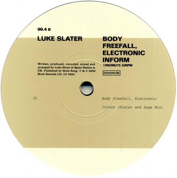 Luke Slater - Body Freefall, Electronic Inform #1 | NovaMute (12 NoMu 75) - 4