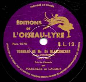 Marcelle de Lacour - Tombeau De Mr. De Blancrocher / Chaconne Et Duo album cover